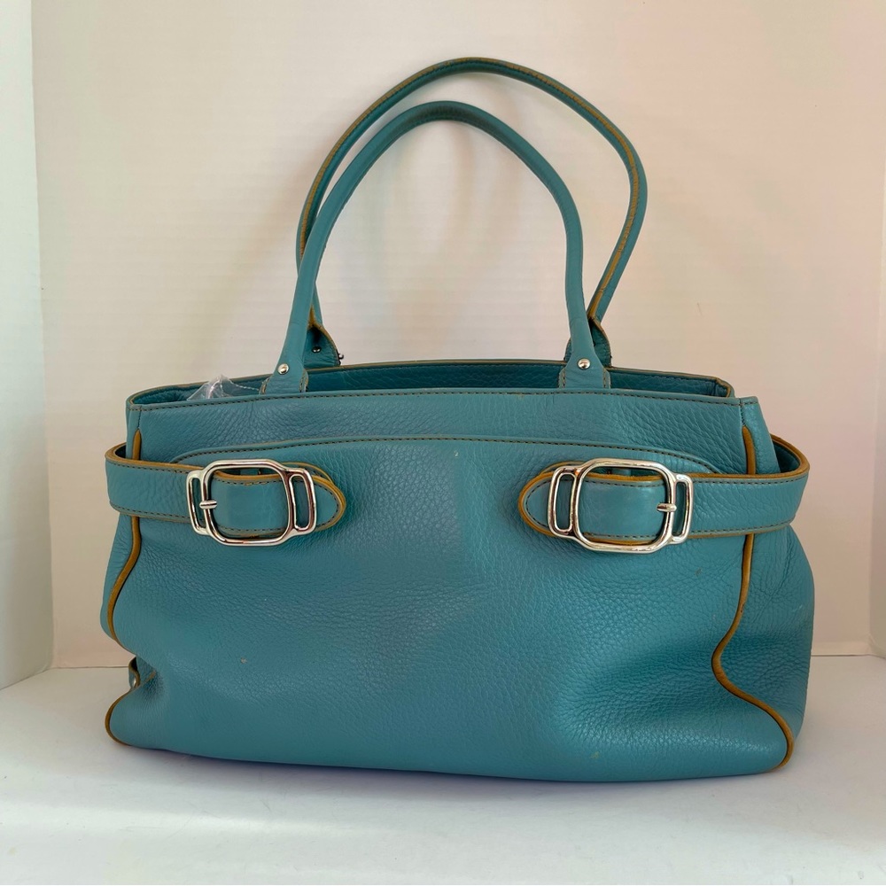 Cole Haan pebbled leather Village F04 handbag in Robins Egg Blue